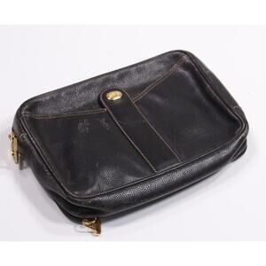 Dunhill Vintage Black Pebble Grain Leather Small Clutch Bag